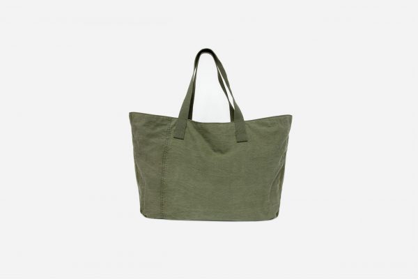 Repurposed Tote ~ Olive Shelter Half