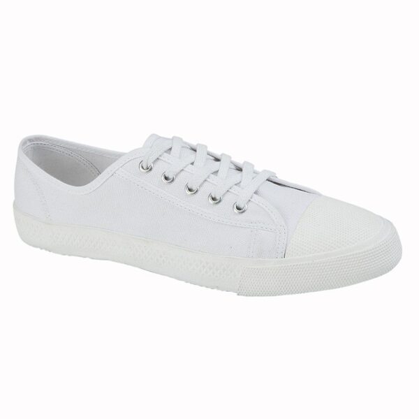 Dek White Canvas Lace Up Sneakers